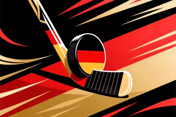 Deutsche Flagge mit Hockey