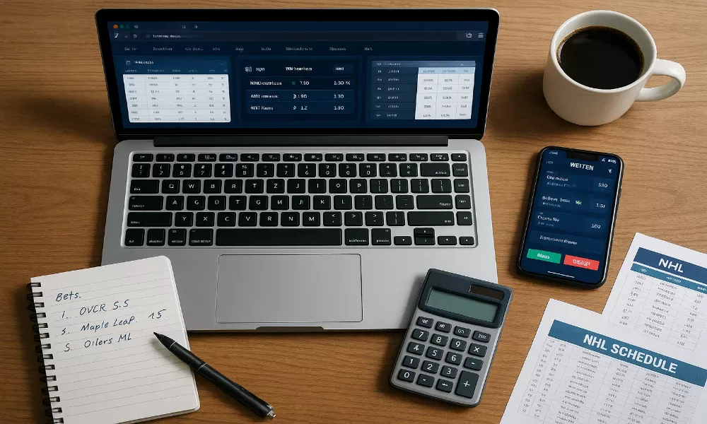 NHL Wetten Werkzeuge und Ressourcen - Arbeitsplatz mit Analyse-Tools